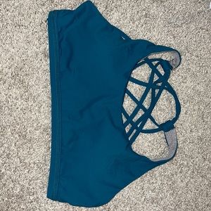 Blue Sports Bra with strappy back